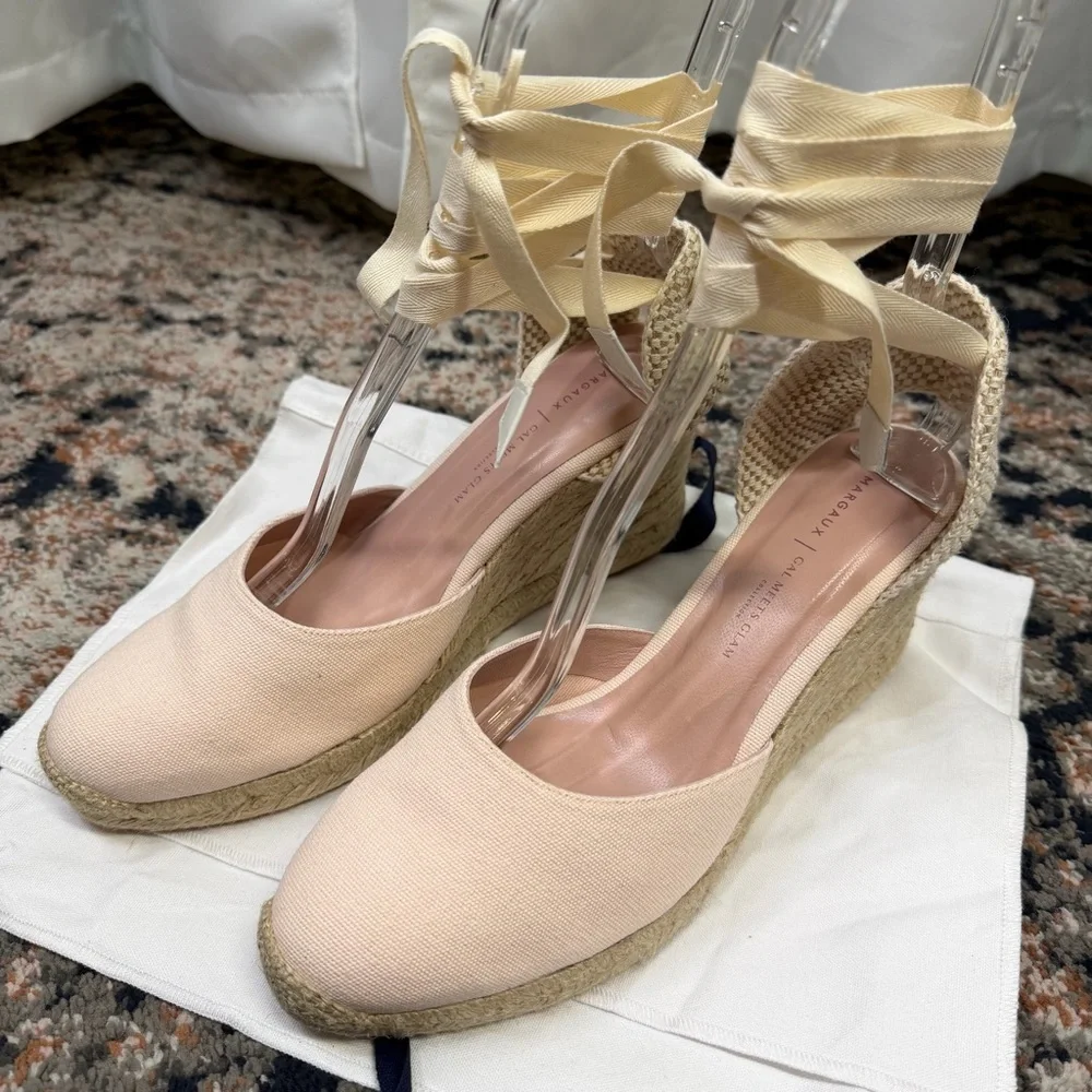 NWOT Margaux x Gal Meets Glam ‘The Espadrille’ in “Blush Pink Canvas” Size 12.5